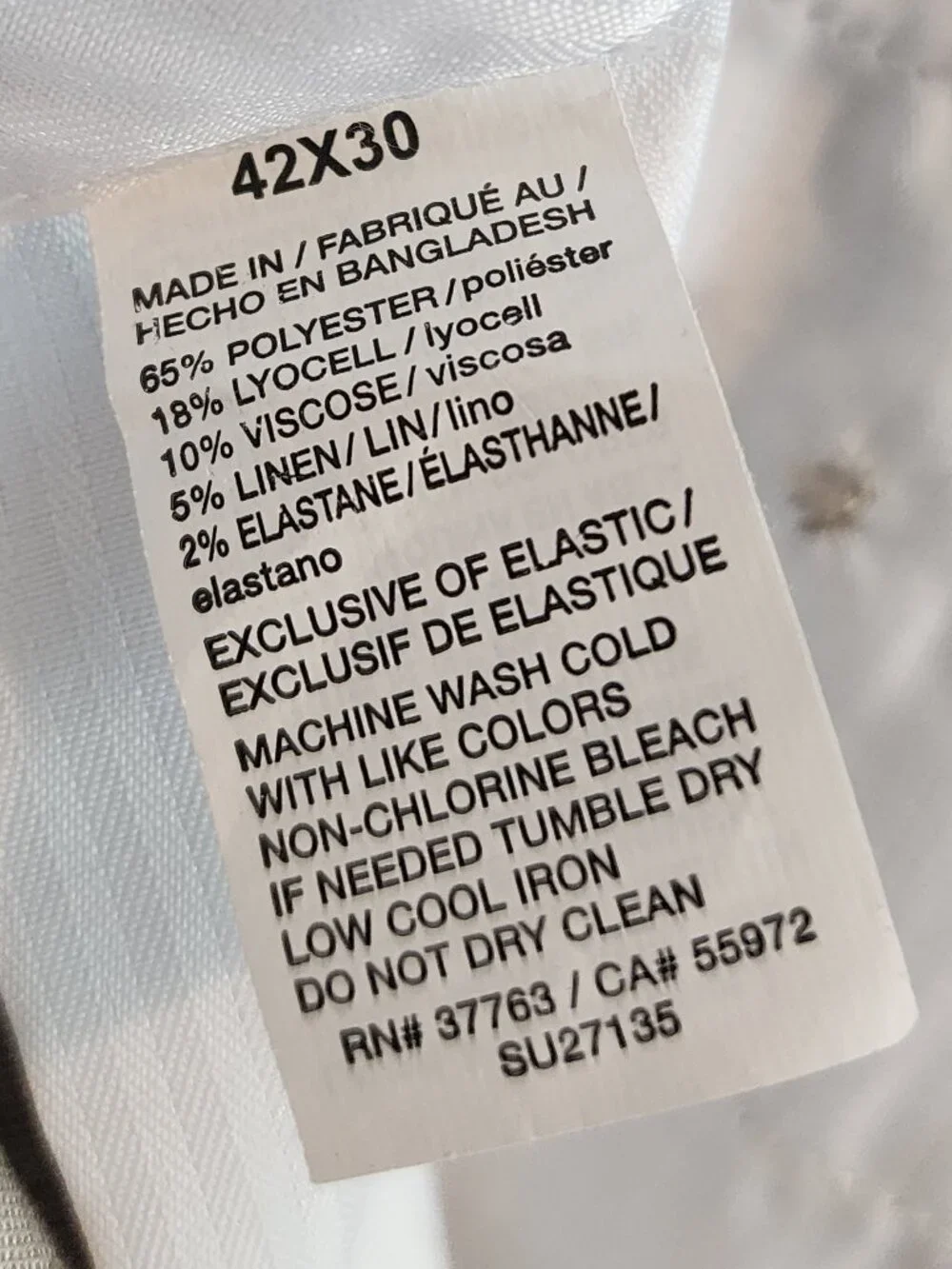 2/$15 Savane Men's Beige Dress Pants - Size 42x30